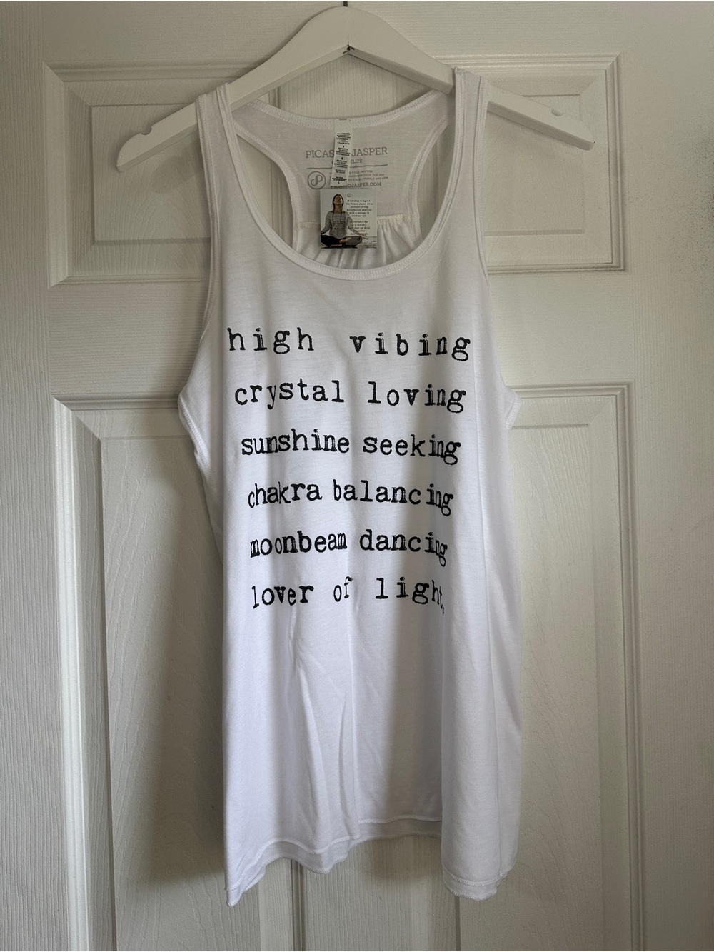 NWT Picasso Jasper White Racerback Tank - High Vibe